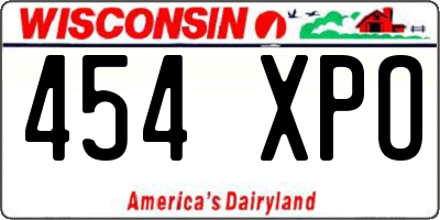 WI license plate 454XPO