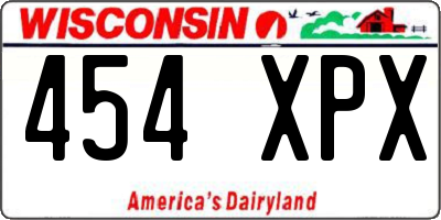 WI license plate 454XPX