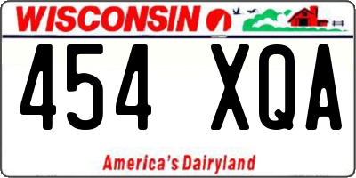 WI license plate 454XQA