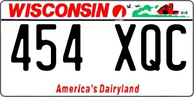 WI license plate 454XQC