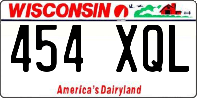 WI license plate 454XQL