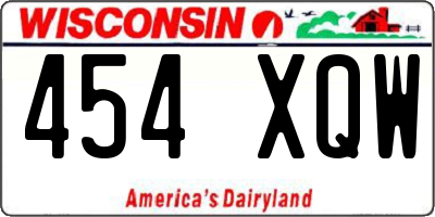 WI license plate 454XQW
