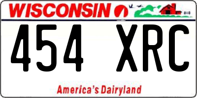 WI license plate 454XRC