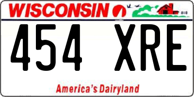 WI license plate 454XRE