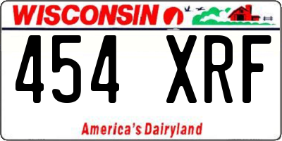 WI license plate 454XRF
