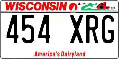 WI license plate 454XRG