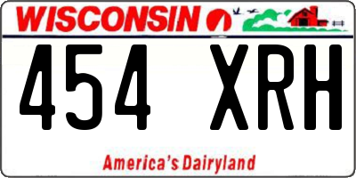 WI license plate 454XRH