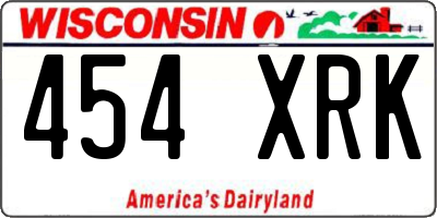 WI license plate 454XRK