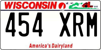 WI license plate 454XRM