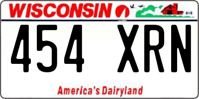 WI license plate 454XRN