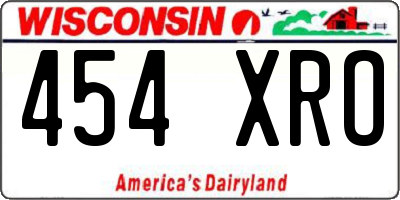 WI license plate 454XRO