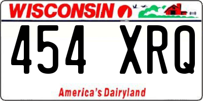 WI license plate 454XRQ