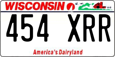 WI license plate 454XRR