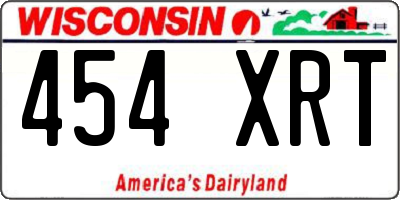 WI license plate 454XRT