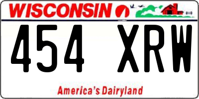 WI license plate 454XRW