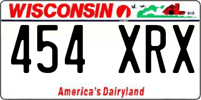 WI license plate 454XRX