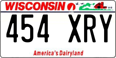 WI license plate 454XRY