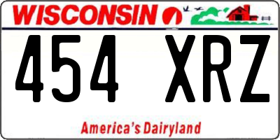 WI license plate 454XRZ