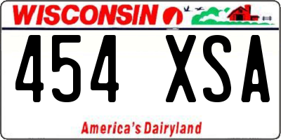 WI license plate 454XSA