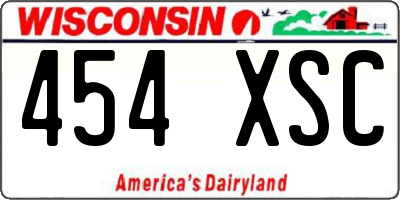 WI license plate 454XSC