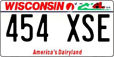 WI license plate 454XSE