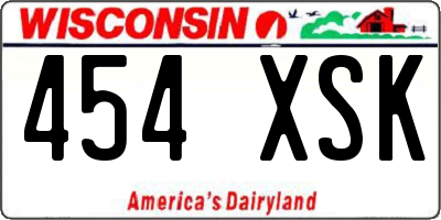 WI license plate 454XSK