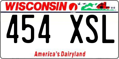 WI license plate 454XSL