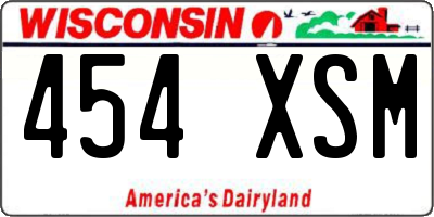 WI license plate 454XSM