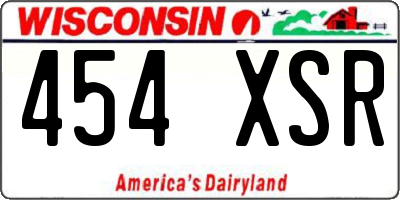 WI license plate 454XSR