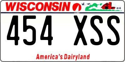WI license plate 454XSS