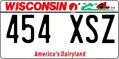 WI license plate 454XSZ