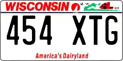 WI license plate 454XTG