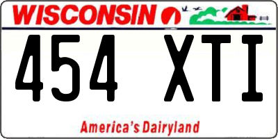WI license plate 454XTI