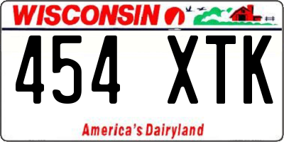 WI license plate 454XTK
