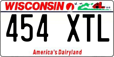 WI license plate 454XTL