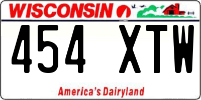 WI license plate 454XTW