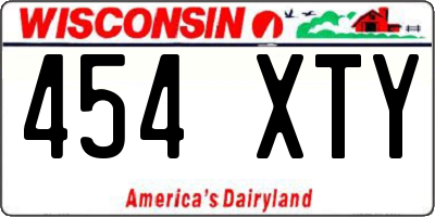 WI license plate 454XTY