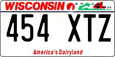 WI license plate 454XTZ