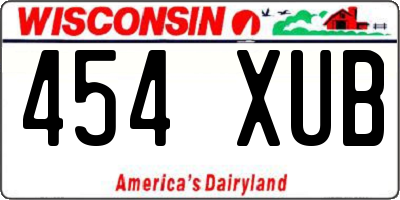 WI license plate 454XUB