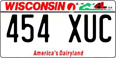 WI license plate 454XUC