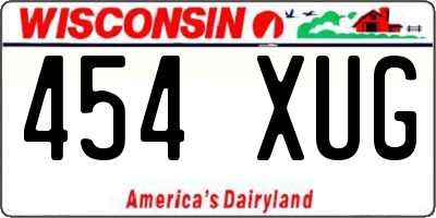 WI license plate 454XUG