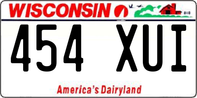 WI license plate 454XUI