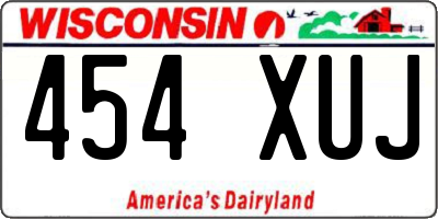 WI license plate 454XUJ