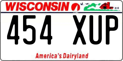 WI license plate 454XUP