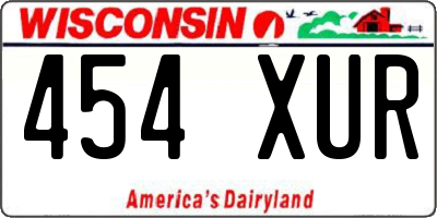 WI license plate 454XUR