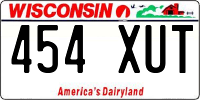 WI license plate 454XUT
