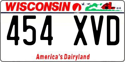 WI license plate 454XVD