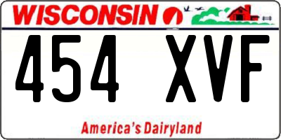 WI license plate 454XVF