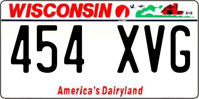 WI license plate 454XVG