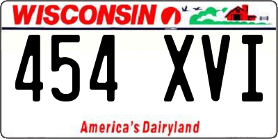 WI license plate 454XVI